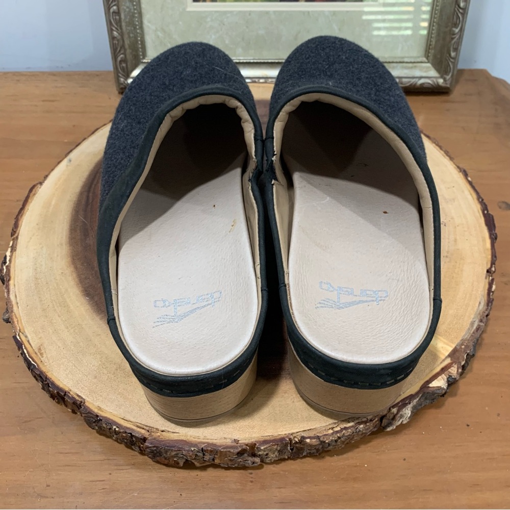 Dansko Bethann Charcoal Gray Wool‎ Blend Women’s size 41 Comfort Clogs Shoes - Picture 4 of 8